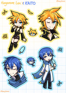 Kaito/Len sticker sheet